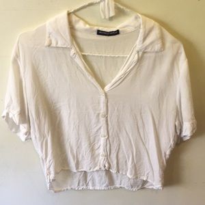 Brandy Melville loose fitting white button down